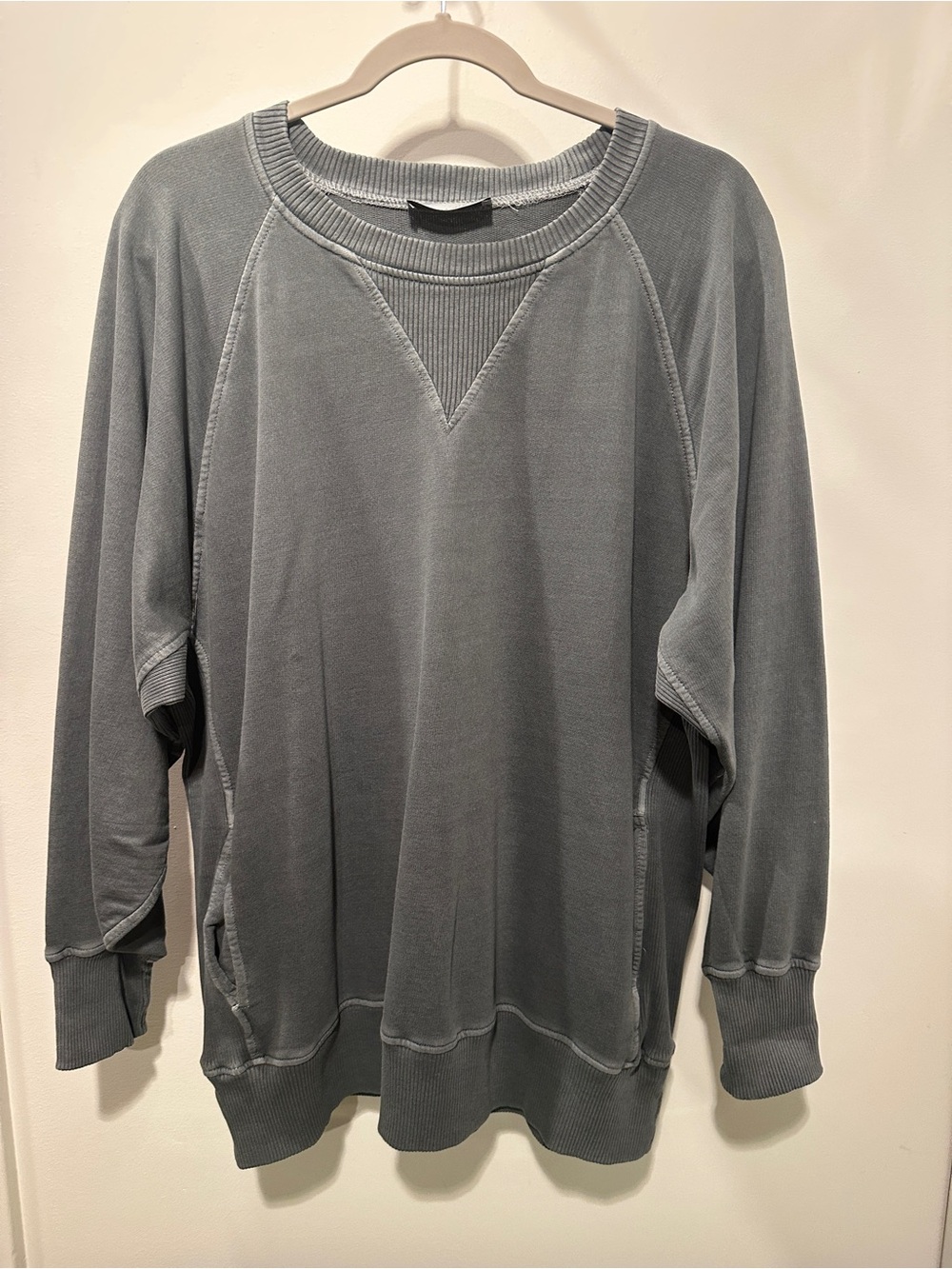 Zenana Outfitters Washed Slate Gray Pullover Sweatshirt with pockets 2X